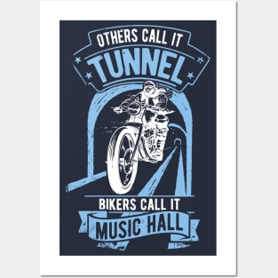 Bikers Call It Music Hall, retro motorcyclist, motorbike Posters and Art